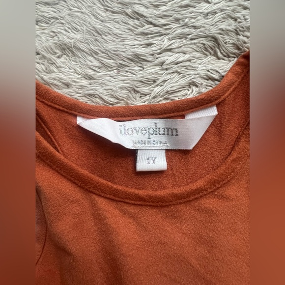 iloveplum Rust/Orange Sueded Tutu Dress Size 12 Months - Picture 3 of 5